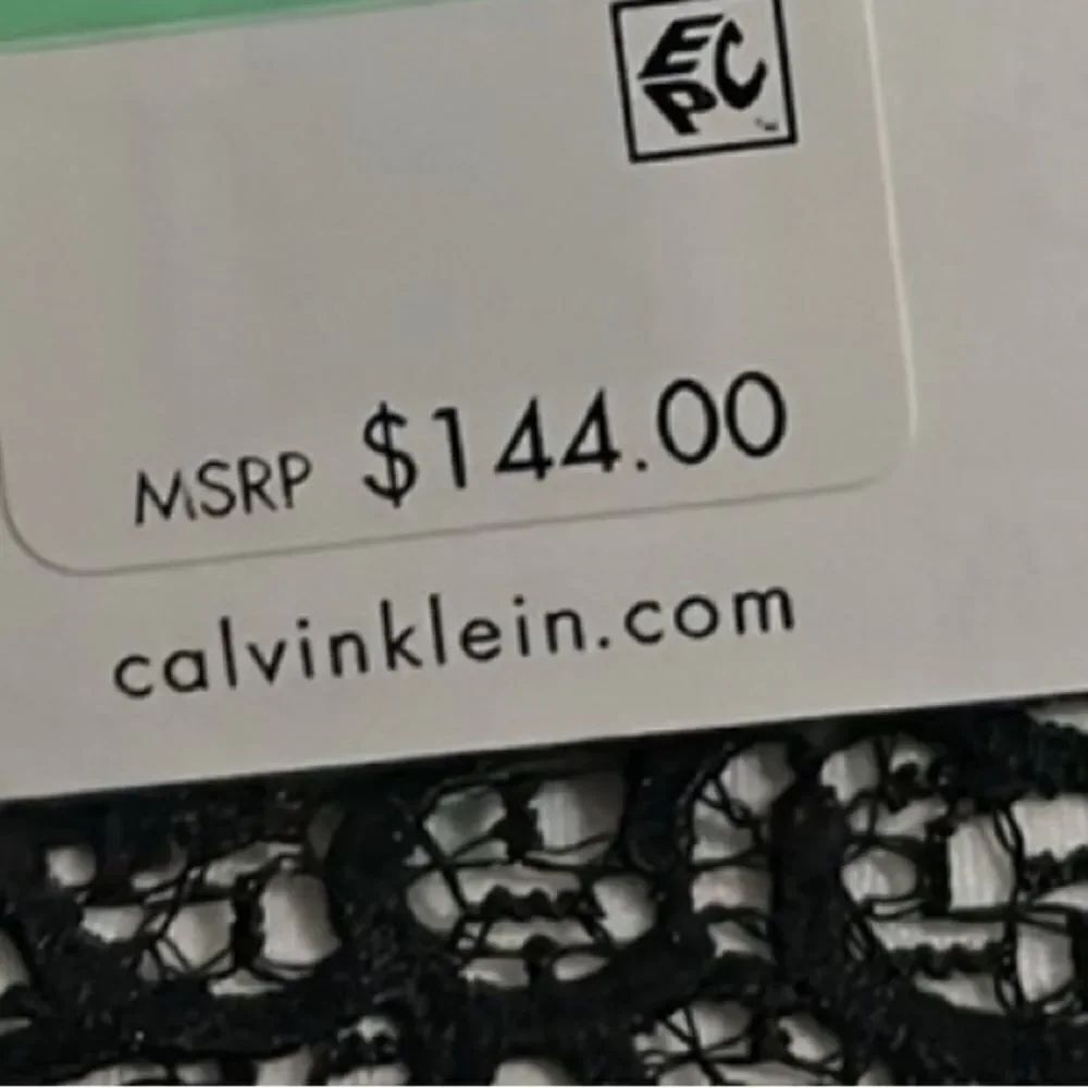 Calvin Klein White & Black Sleeveless Dress Scoop Neck Lace Accent Sz 12 Stretch - Picture 8 of 11